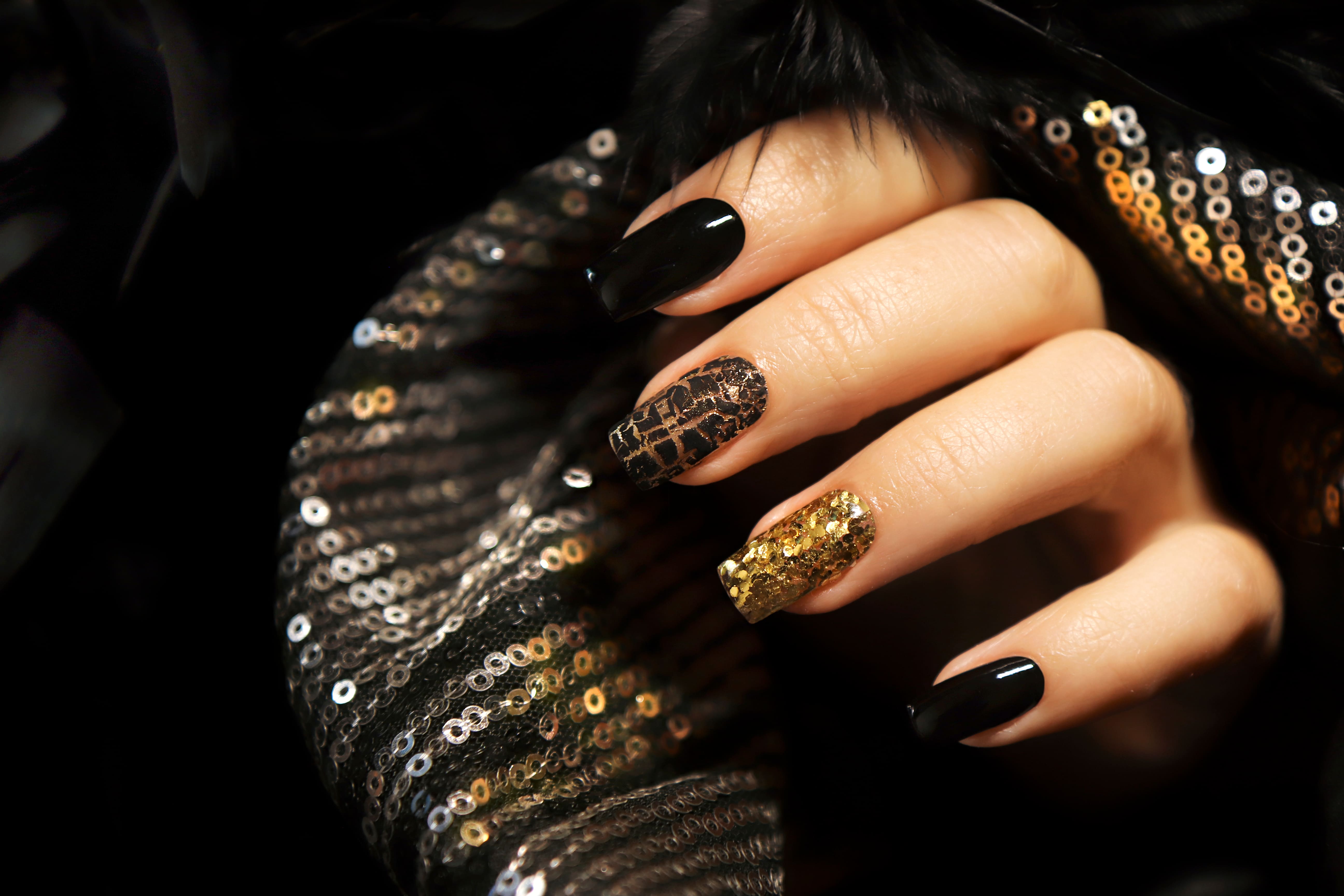 Gold manicure detail at Queen Creek Nail Spa